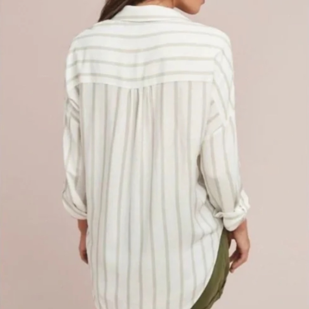 Maeve Button Down Tie Front Top - Picture 3 of 13